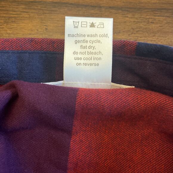 K. Jordan Womens Flannel Top Sz 5X Red Purple Blue Plaid Cabincore Fallcore - Picture 7 of 9